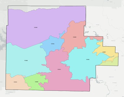 Garland County AR ZIP code boundaries map