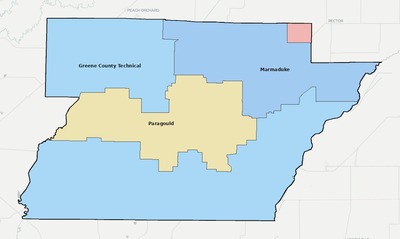 Greene County AR school district boundaries map
