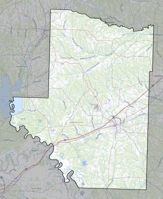 Hempstead County AR USGS topo map
