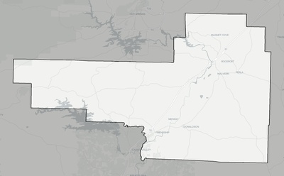 Hot Spring County AR county basemap context