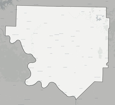 Izard County AR county basemap context