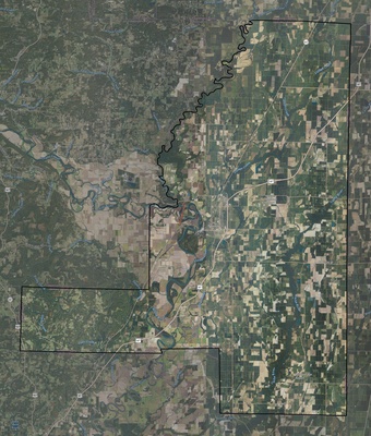 Jackson County AR USGS imagery and topo map