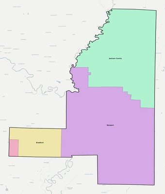 Jackson County AR school district boundaries map
