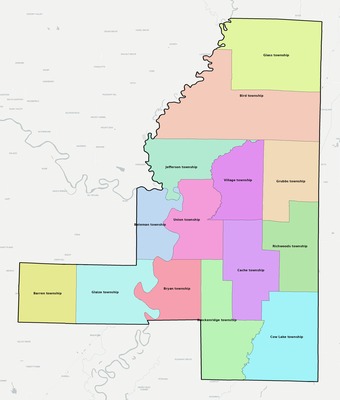Jackson County AR townships and subdivisions map