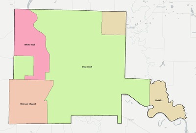Jefferson County AR school district boundaries map