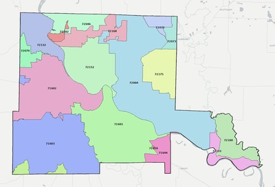 Jefferson County AR ZIP code boundaries map