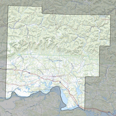 Johnson County AR USGS topo map