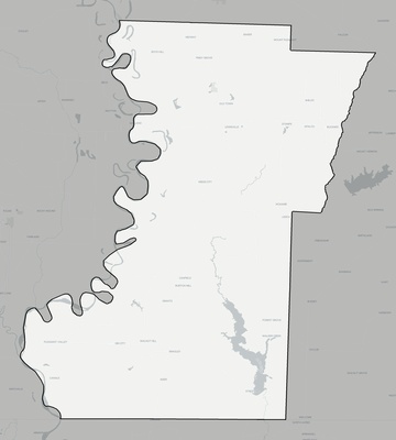 Lafayette County AR county basemap context