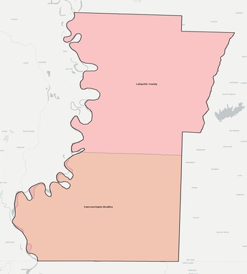 Lafayette County AR school district boundaries map