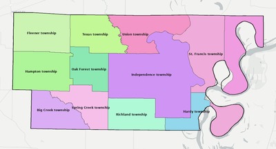 Lee County AR townships and subdivisions map