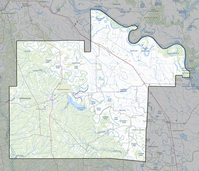 Lincoln County AR USGS topo map