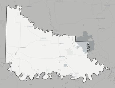 Little River County AR county basemap context