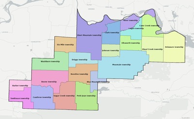 Logan County AR townships and subdivisions map