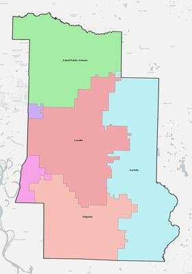 Lonoke County AR school district boundaries map