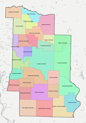 Lonoke County AR county subdivision map preview