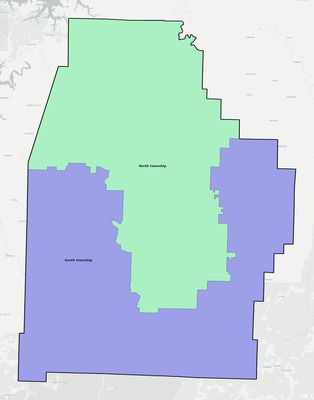 Madison County AR townships and subdivisions map