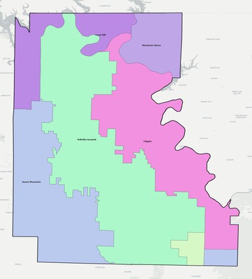 Marion County AR school district boundaries map
