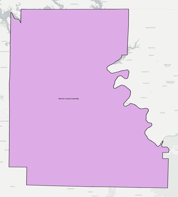 Marion County AR townships and subdivisions map