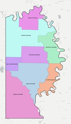 Miller County AR townships and subdivisions map