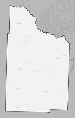 Nevada County AR county basemap context