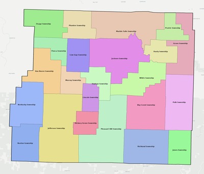 Newton County AR townships and subdivisions map