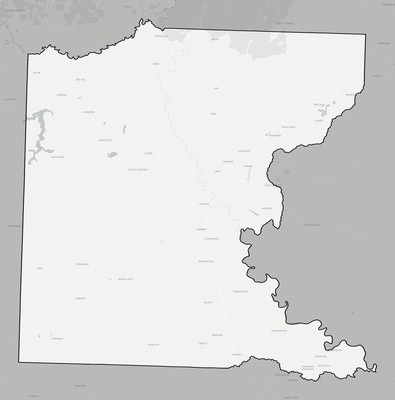 Ouachita County AR county basemap context