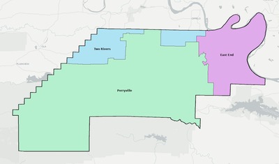 Perry County AR school district boundaries map
