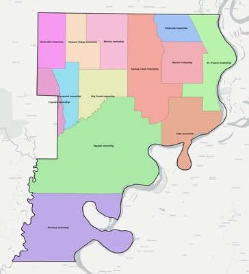 Phillips County AR townships and subdivisions map