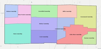 Poinsett County AR townships and subdivisions map