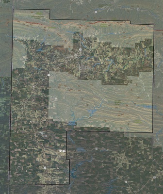 Polk County AR USGS imagery and topo map