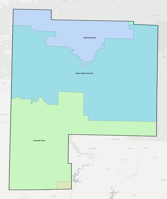 Polk County AR school district boundaries map