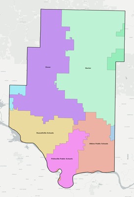 Pope County AR school district boundaries map