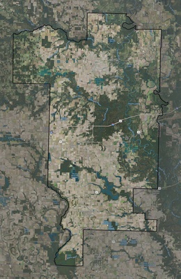 Prairie County AR USGS imagery and topo map
