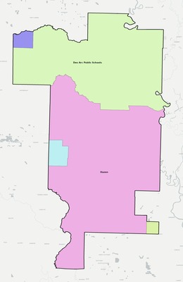 Prairie County AR school district boundaries map