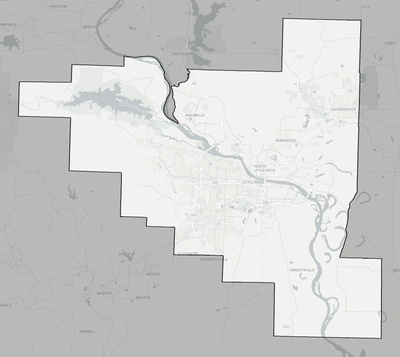 Pulaski County AR county basemap context