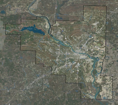 Pulaski County AR USGS imagery and topo map