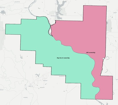 Pulaski County AR townships and subdivisions map