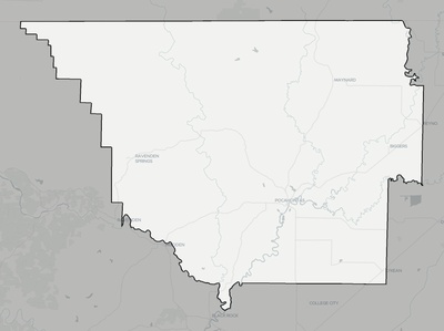 Randolph County AR county basemap context