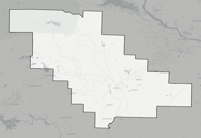 Saline County AR county basemap context