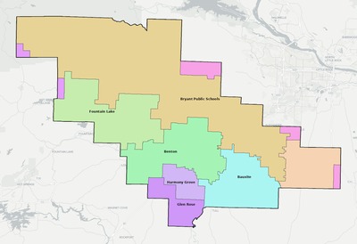 Saline County AR school district boundaries map