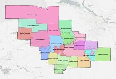 Saline County AR townships and subdivisions map