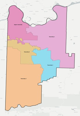 Sebastian County AR townships and subdivisions map