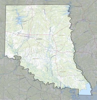 Sevier County AR USGS topo map