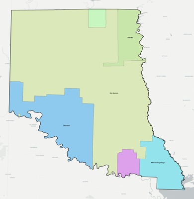 Sevier County AR school district boundaries map