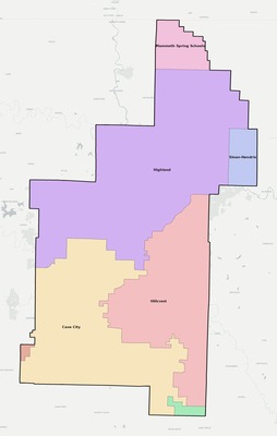 Sharp County AR school district boundaries map