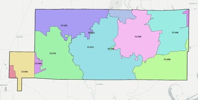 St. Francis County AR ZIP code boundaries map