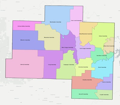 Van Buren County AR townships and subdivisions map