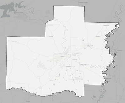 White County AR county basemap context