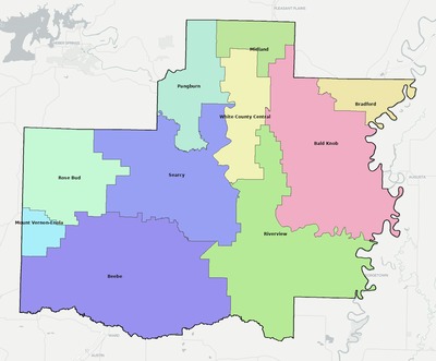 White County AR school district boundaries map
