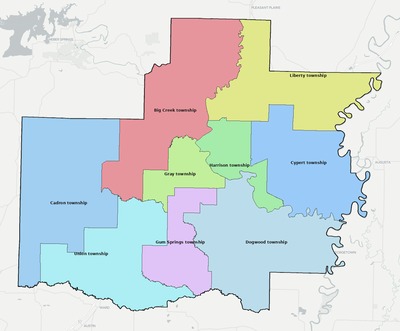 White County AR townships and subdivisions map